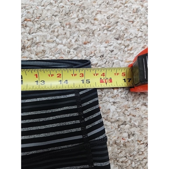 Athleta Stripe Chaturanga Leggings Black White Gray L 30x29 - Picture 7 of 16